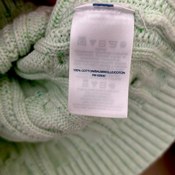 Women’s Lands End Cable Knit Drifter Sweater, XL/T, Mint Green - Picture 4 of 5